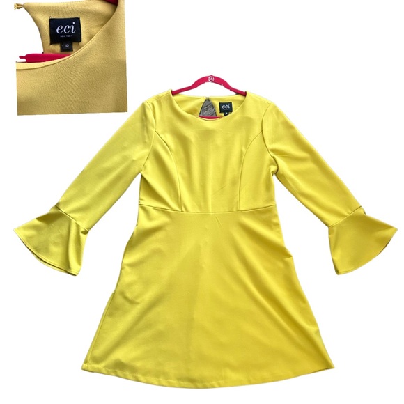 👗 Women's Long Sleeve Solid Shift Dress - Picture 2 of 5